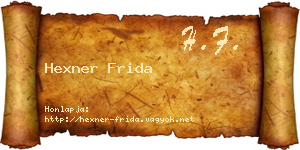 Hexner Frida névjegykártya